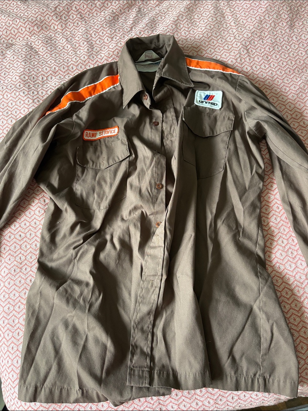 United Airlines Men's Brown Work shirt